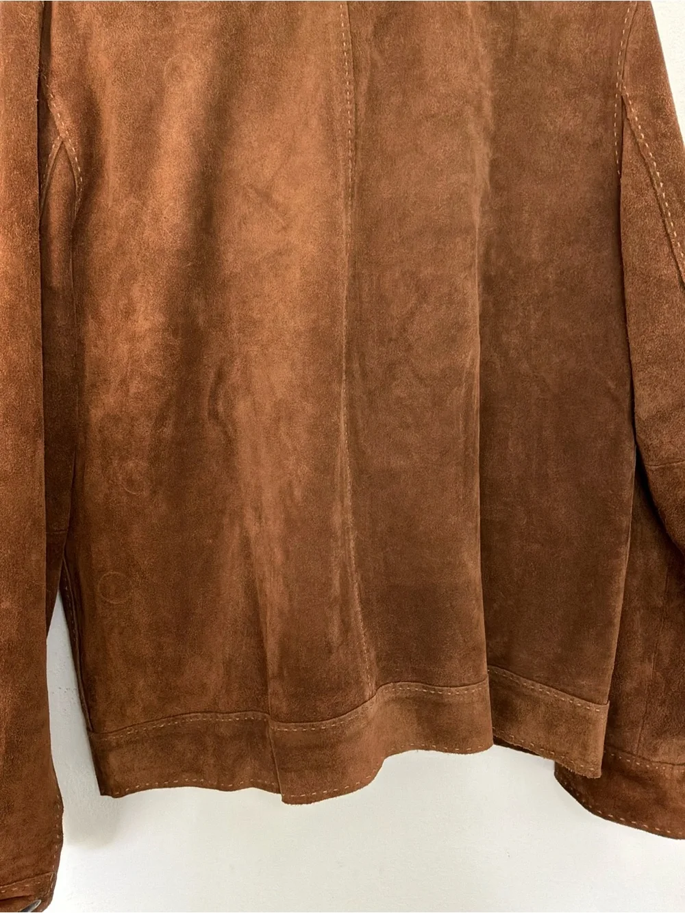Banana Republic Genuine Suede Leather Brown Zip Jacket Size Small Y2K